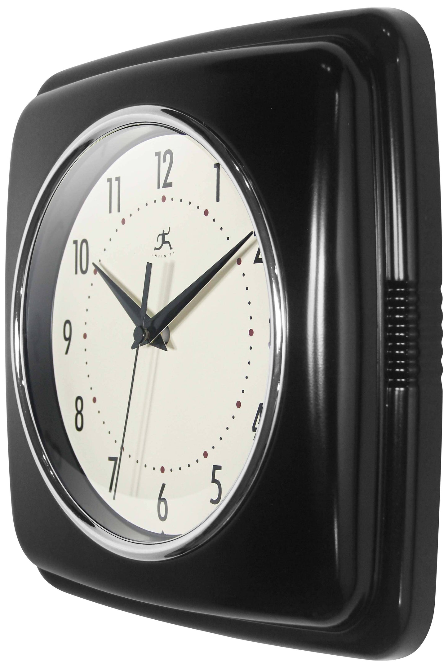 Retro Square Black Indoor Wall Clock 9.25"