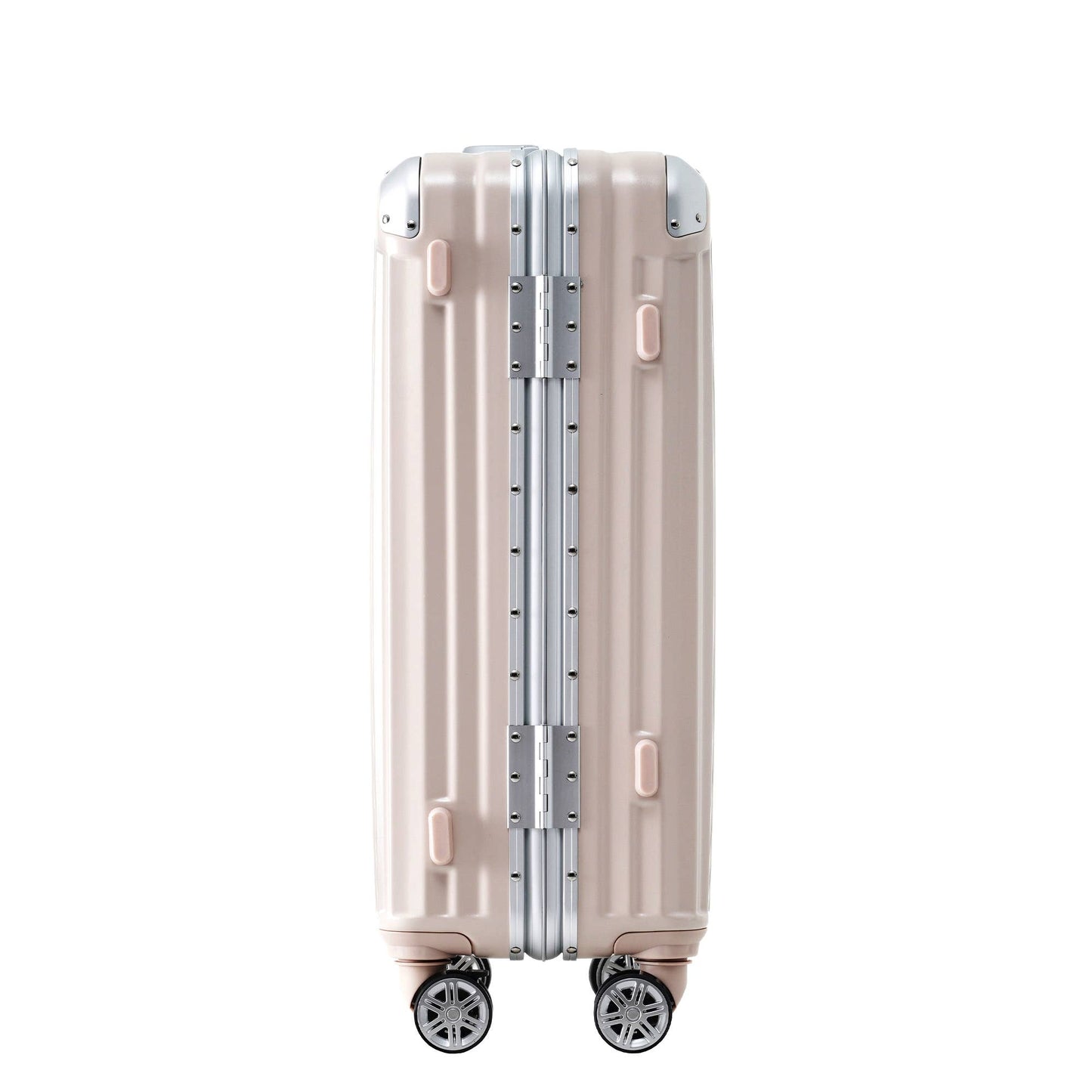 20in Aluminum Luggage with USB, Spinner Wheels & TSA Lock - Pink