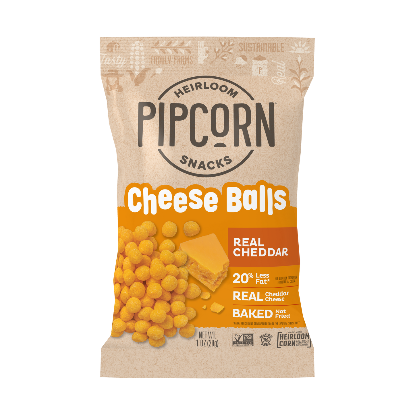 Cheddar Cheese Balls, 1oz Single-Serve (24 Bags in 1 Case)