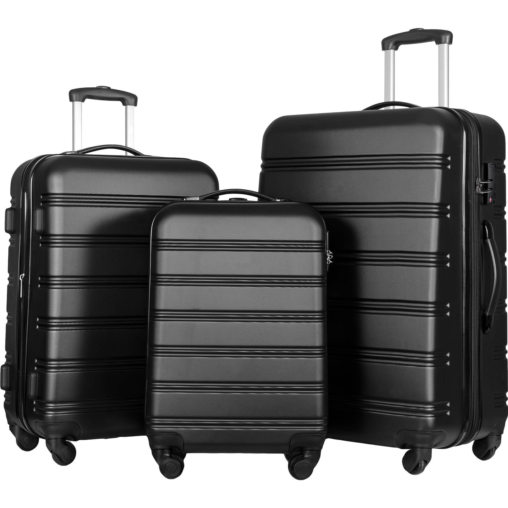 3 Piece Hardside Spinner Luggage Set with TSA Lock
