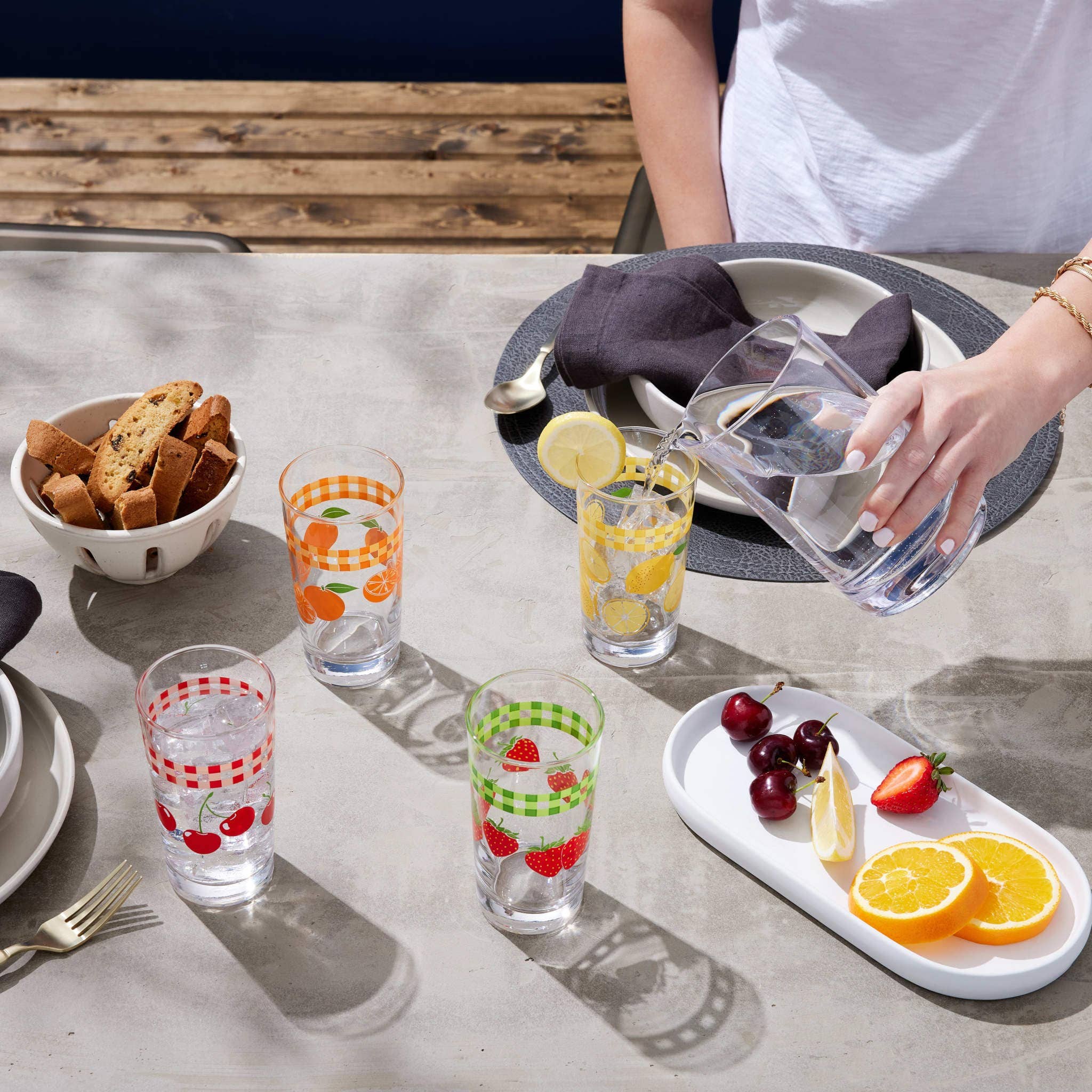 Libbey Vintage Juice Glasses, 11-ounce, Assorted, Set of 4