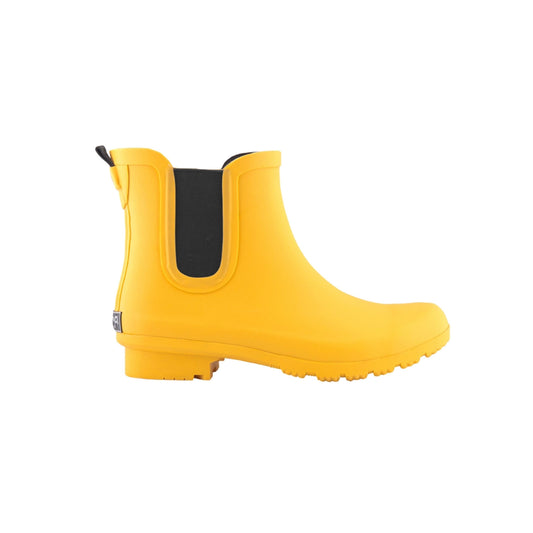 Chelsea Rain Boots in Matte Yellow with Black