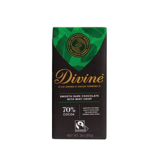 Divine Bar, Dark Chocolate with Mint Crisp