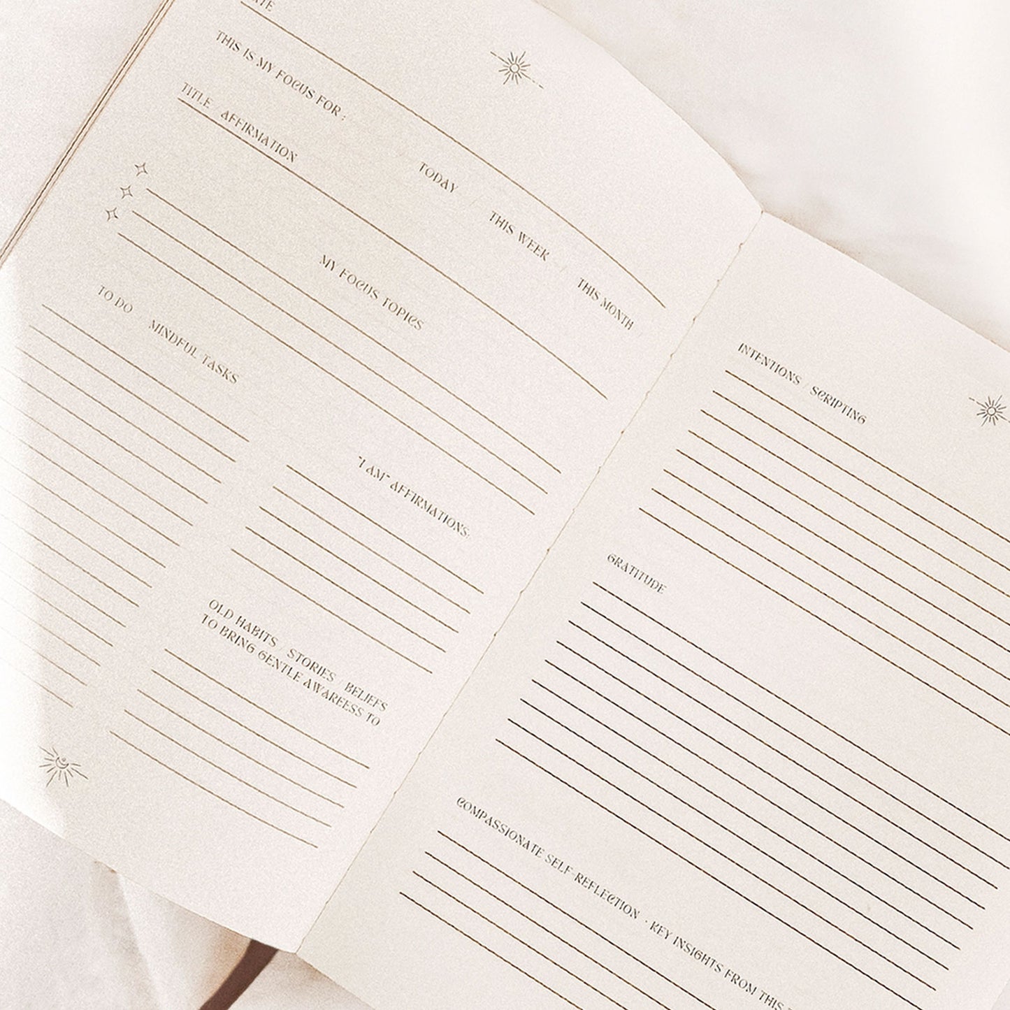 'Inner Focus' Ritual Journal in Midnight Black Linen