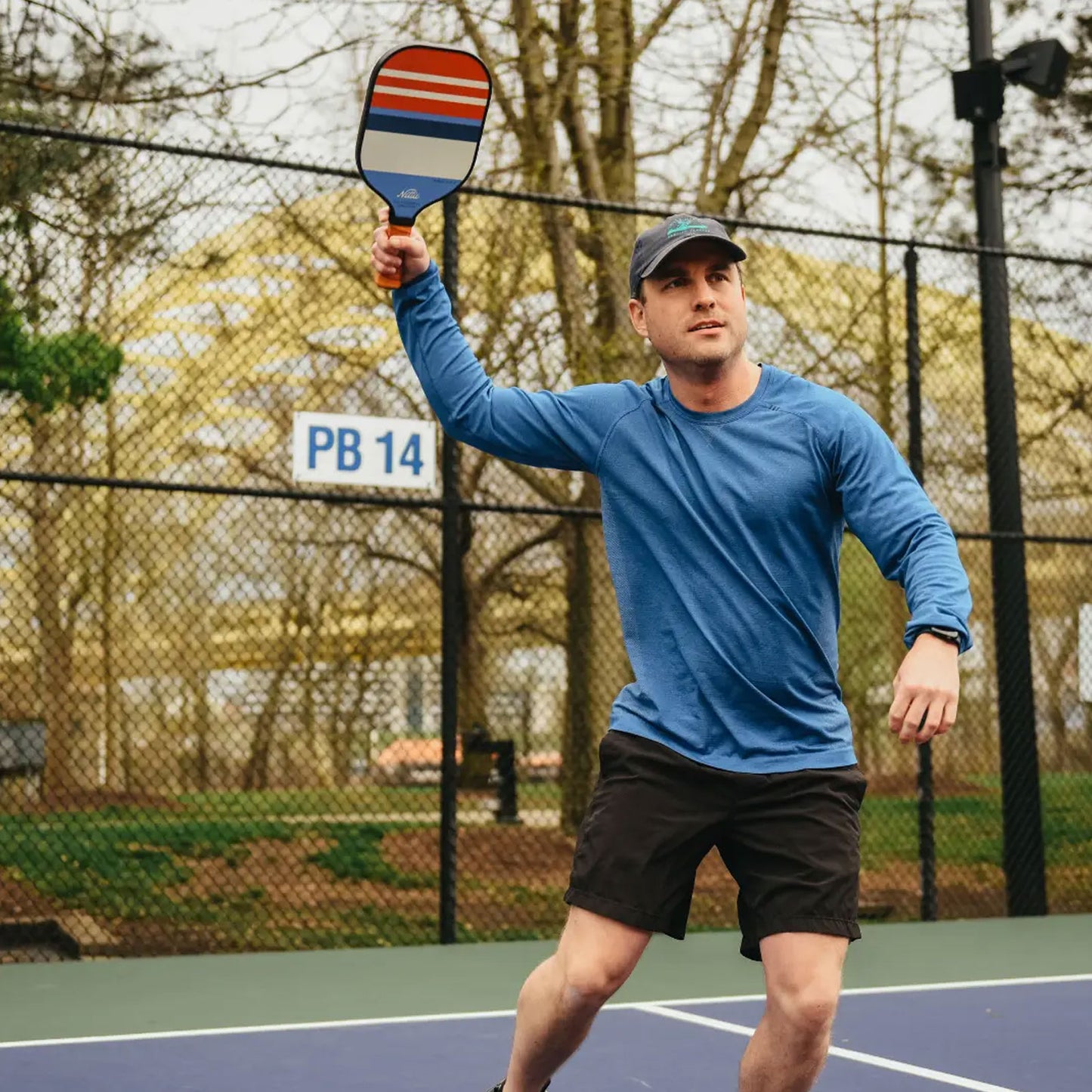 Pickleball Paddle with Red, White, and Blue Stripes