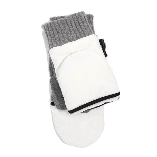 Cloud Puffer Pop Top Gloves/Mittens in Whitecap