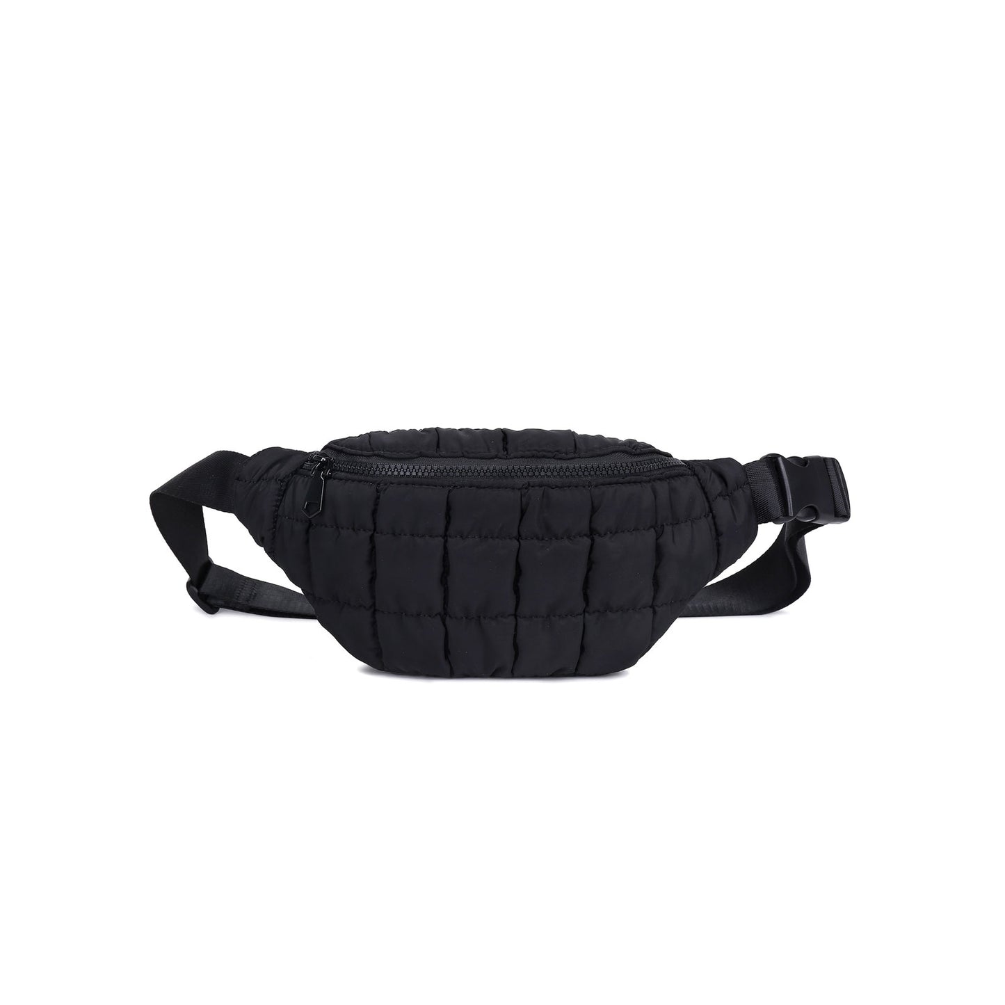Quilted Puffer Crossbody in Black