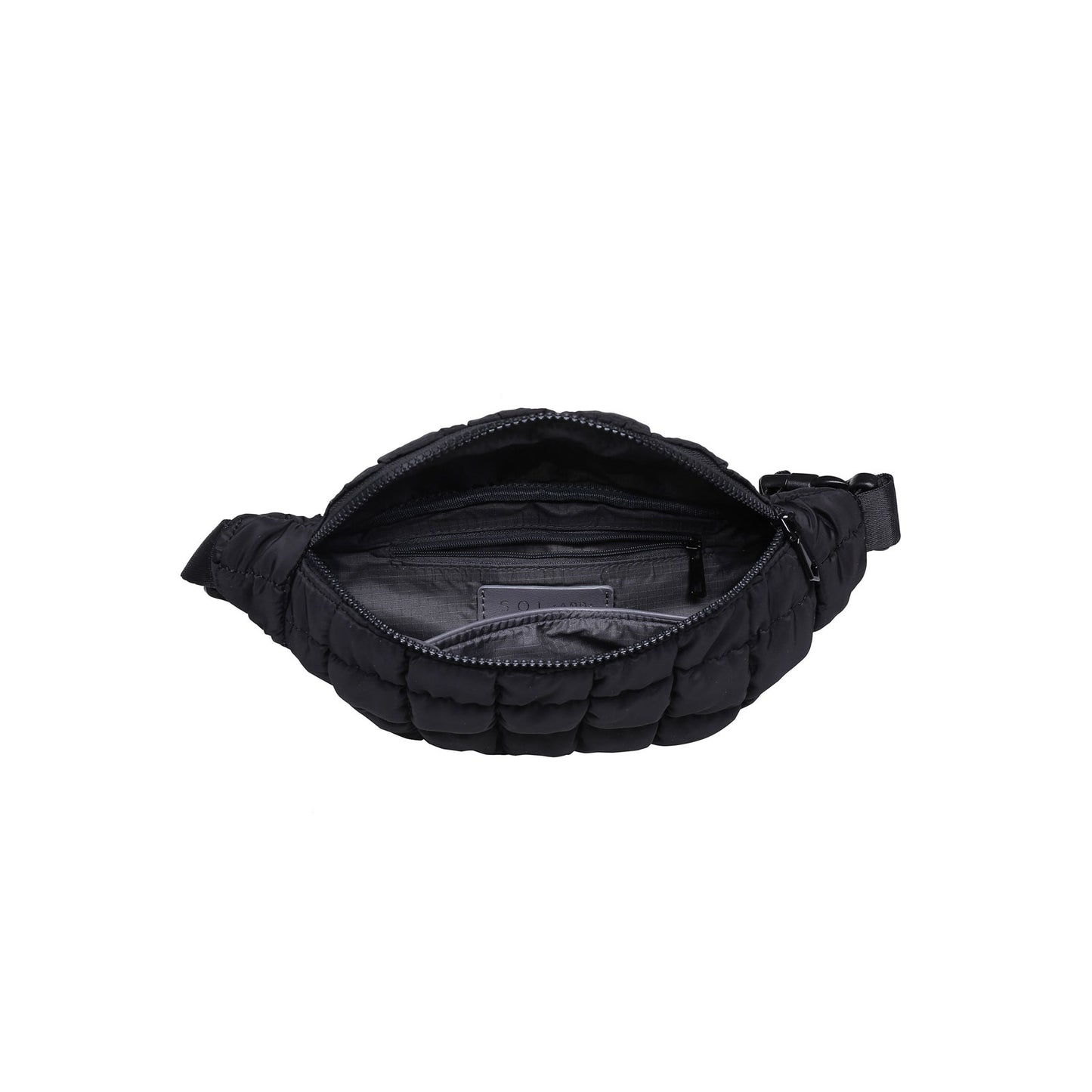 Quilted Puffer Crossbody in Black