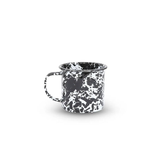 Enamelware Mug in Black Splatter