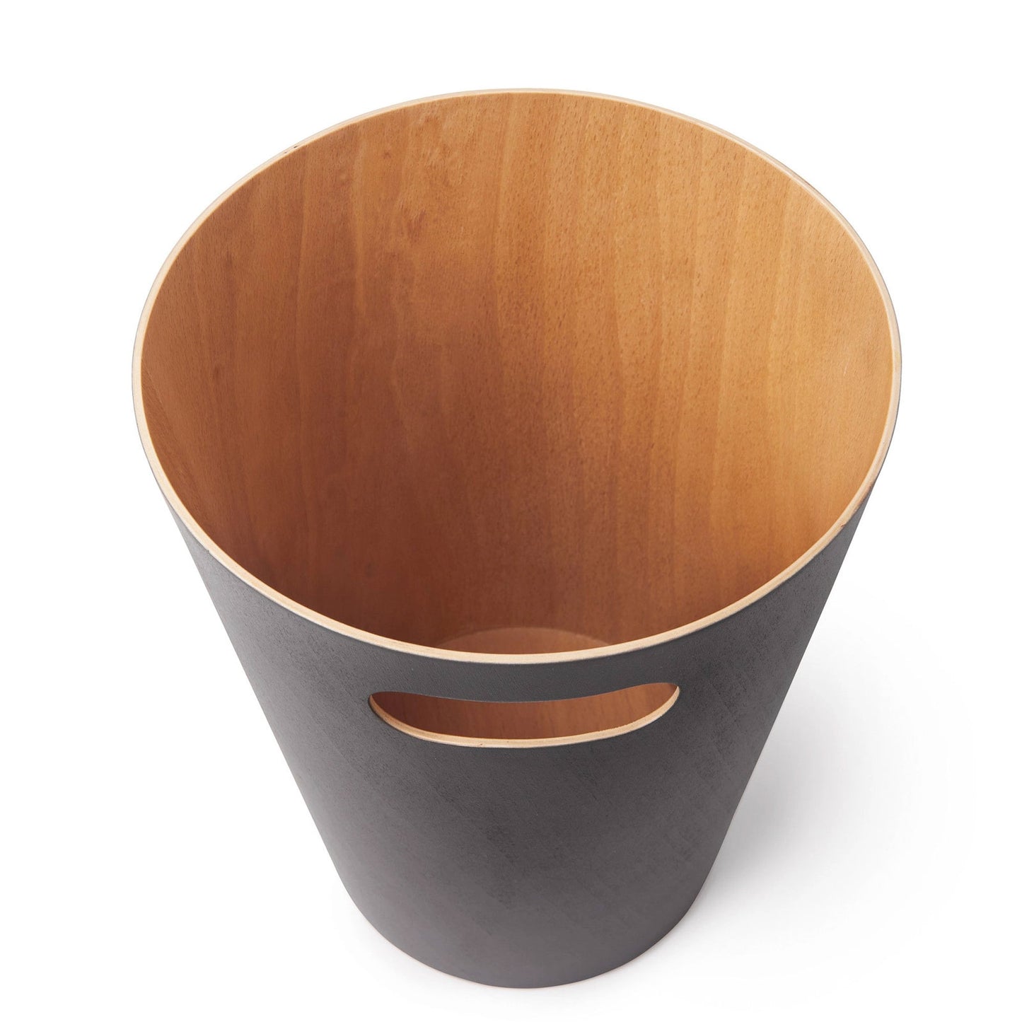 Woodrow Trash Can in Charcoal / Natural