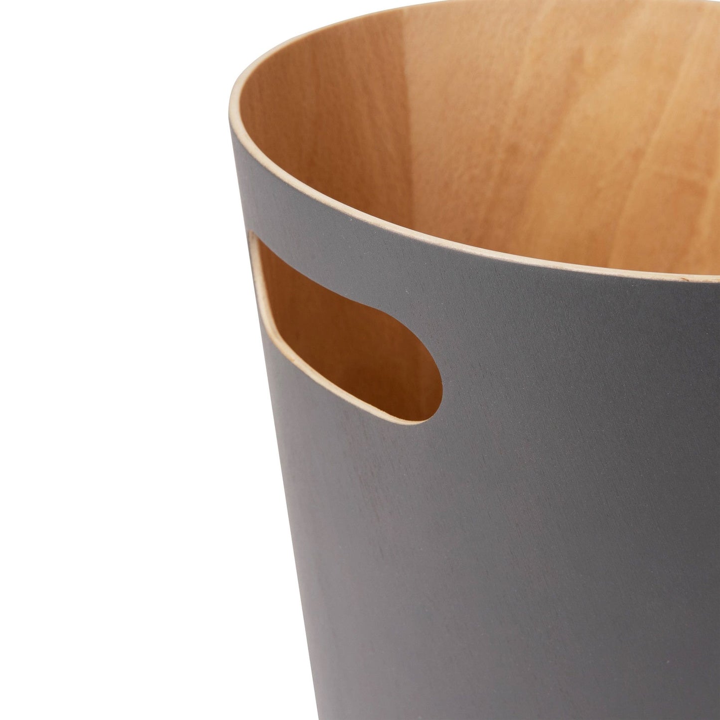 Woodrow Trash Can in Charcoal / Natural