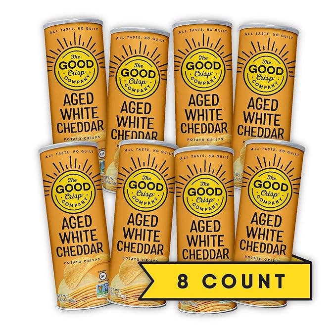 Aged White Cheddar Chips - 5.6oz Cans (Case of 8)