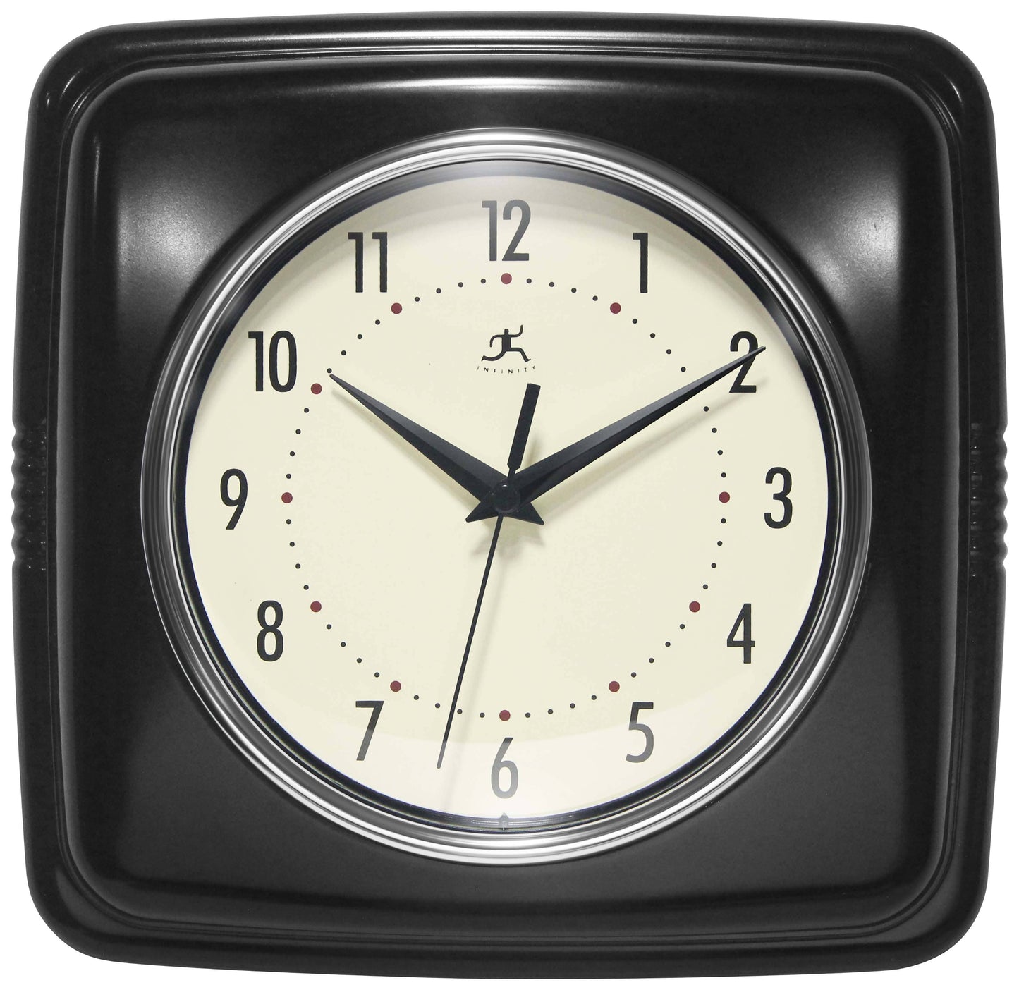 Retro Square Black Indoor Wall Clock 9.25"