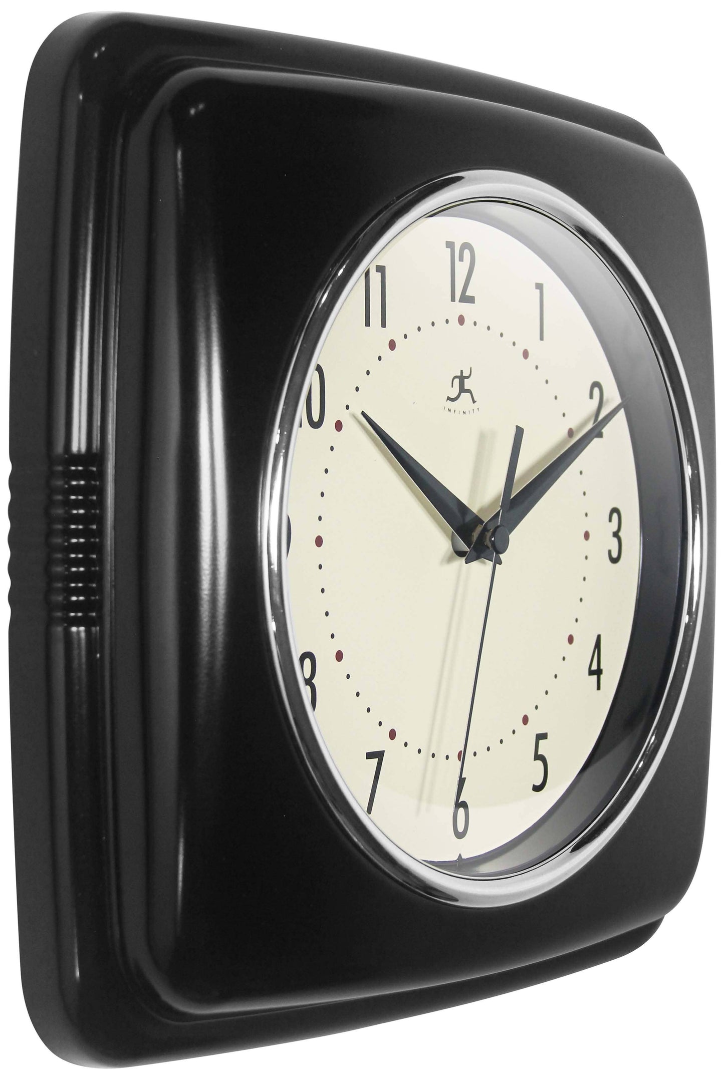 Retro Square Black Indoor Wall Clock 9.25"
