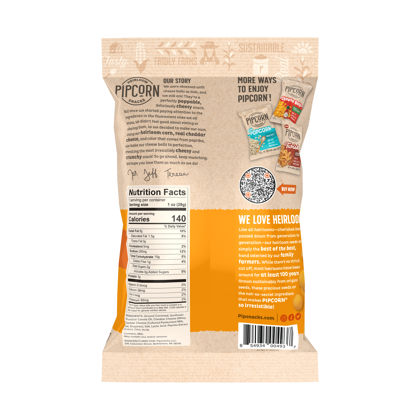 Cheddar Cheese Balls, 1oz Single-Serve (24 Bags in 1 Case)