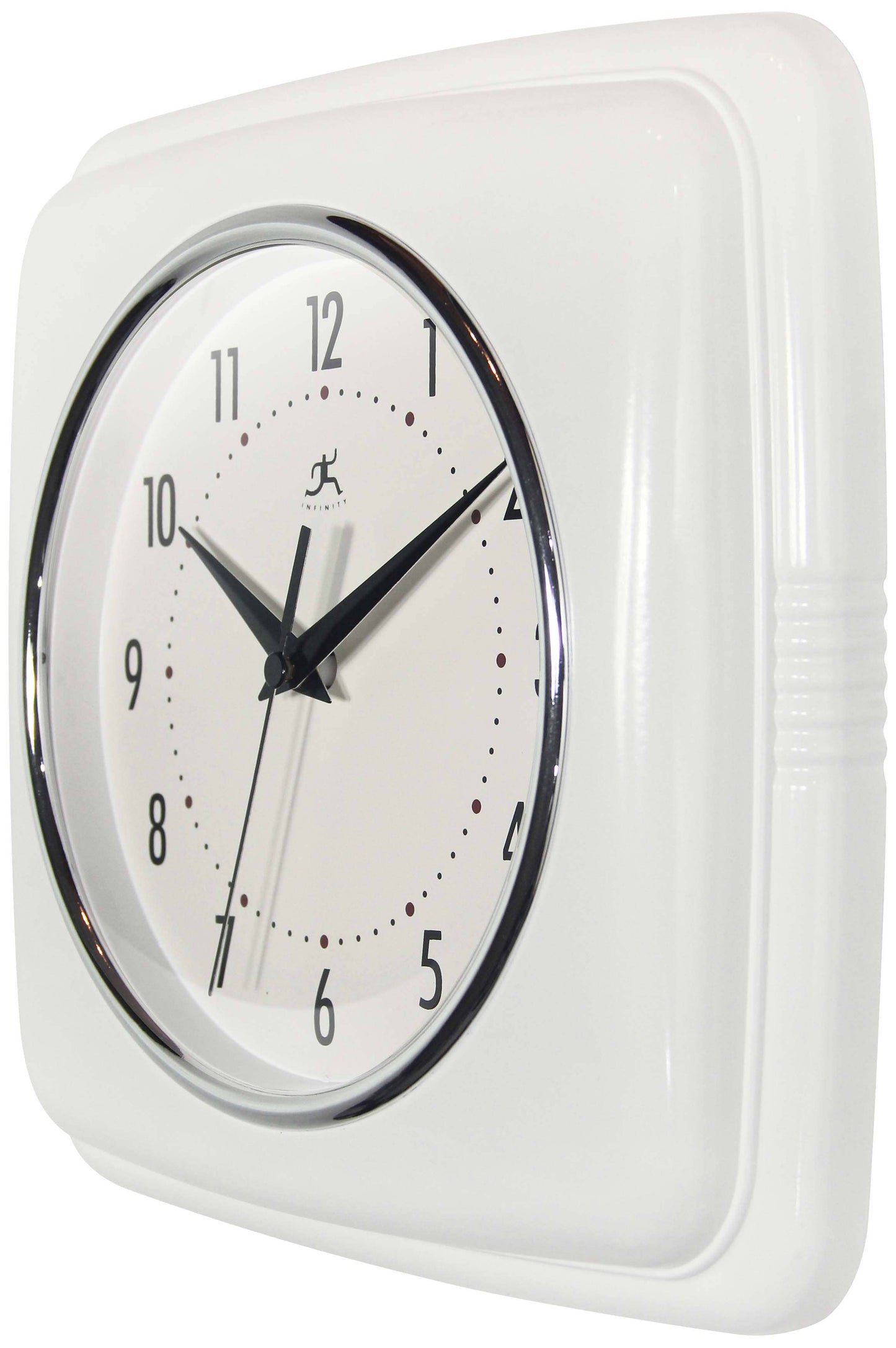 Retro Square White Indoor Wall Clock 9.25"