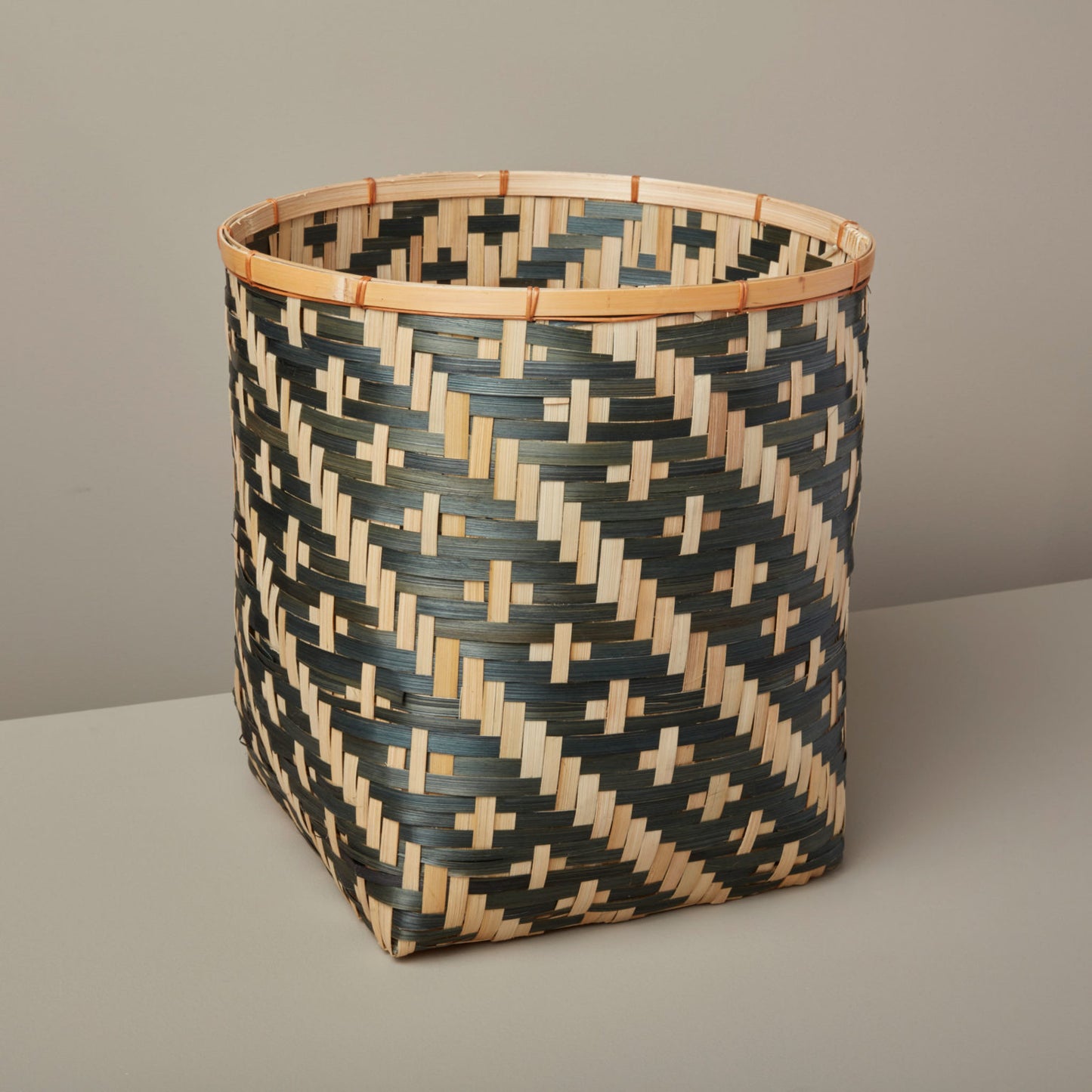 Stripe Bamboo Basket