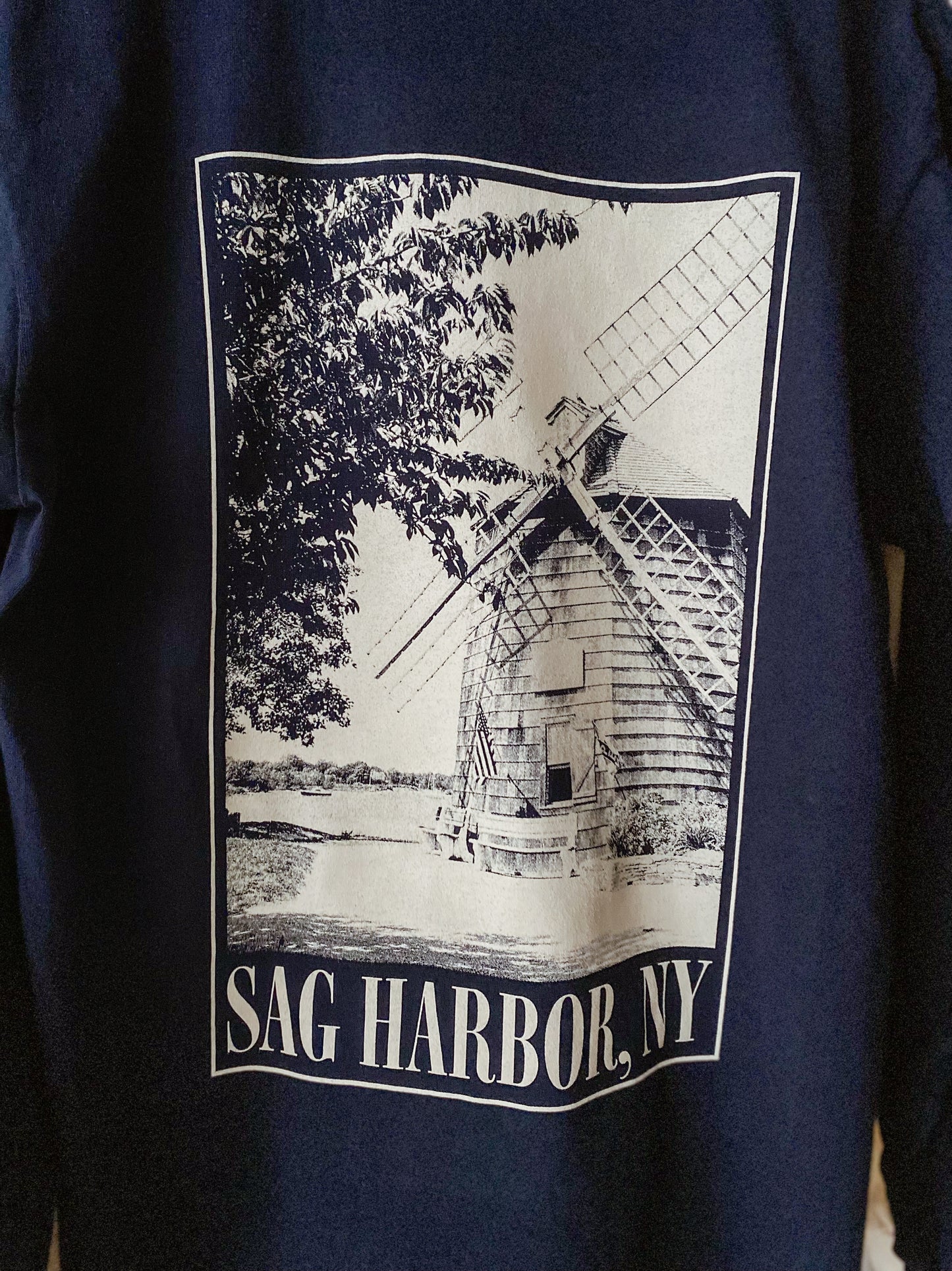 Modern General® Artwear "The Windmill" Long Sleeve T-Shirt in Navy