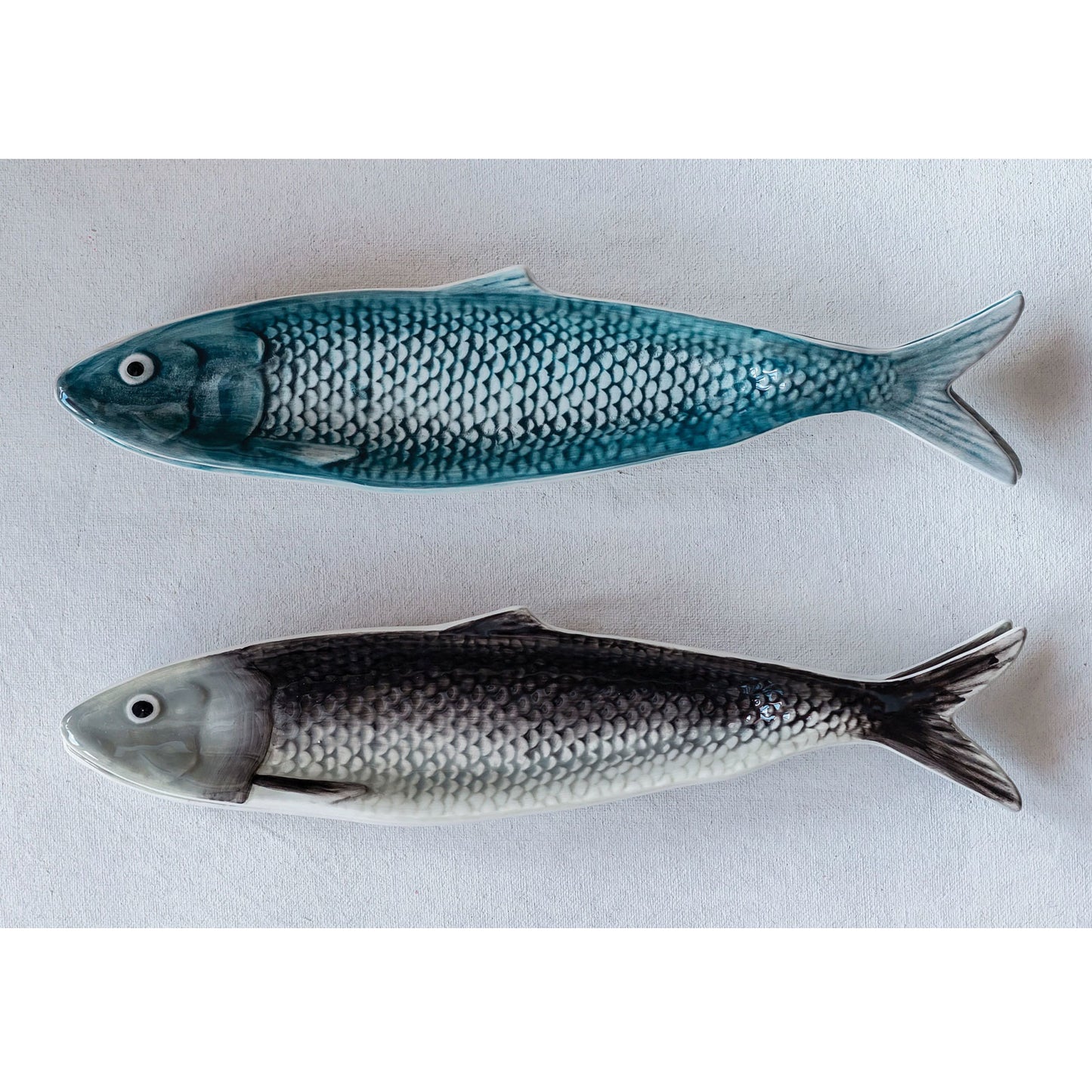 Hand Painted Sardine Plate, Dark
