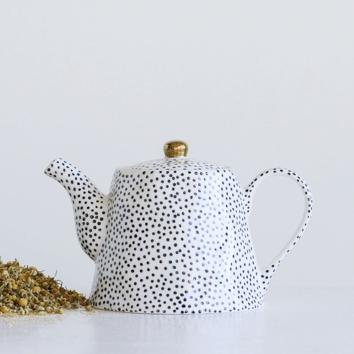 Stoneware Pot with Dots