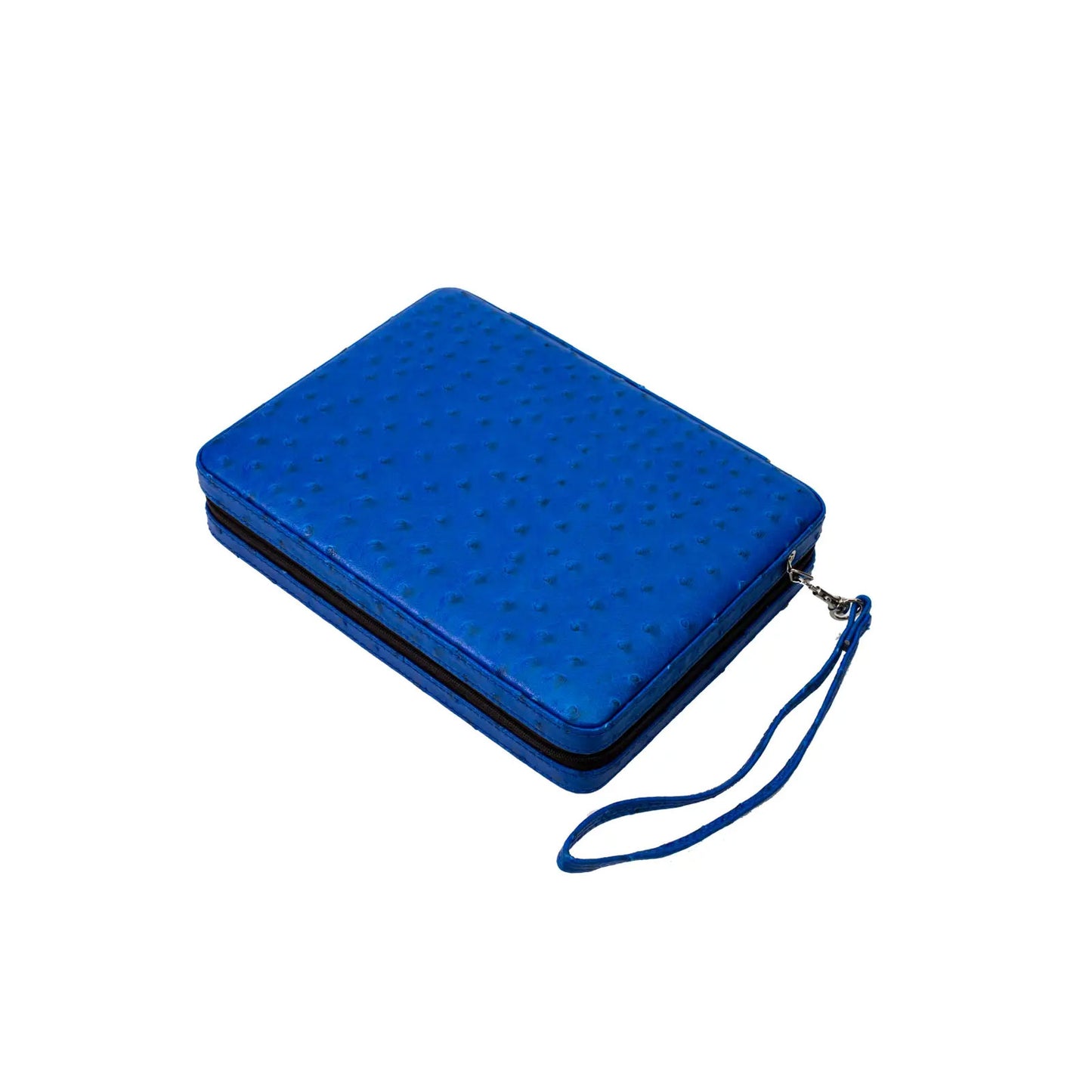 Travel Backgammon Set in Blue Ostrich