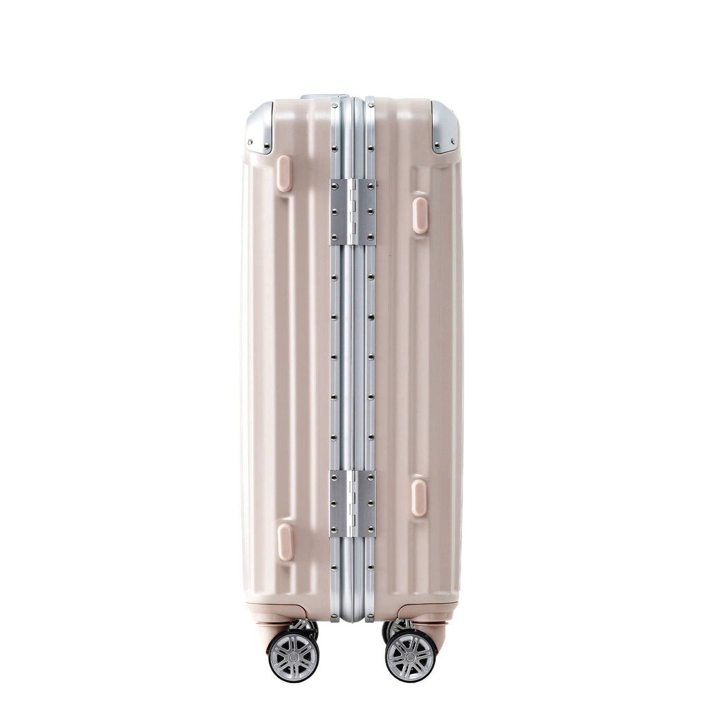 20in Aluminum Luggage with USB, Spinner Wheels & TSA Lock - Pink