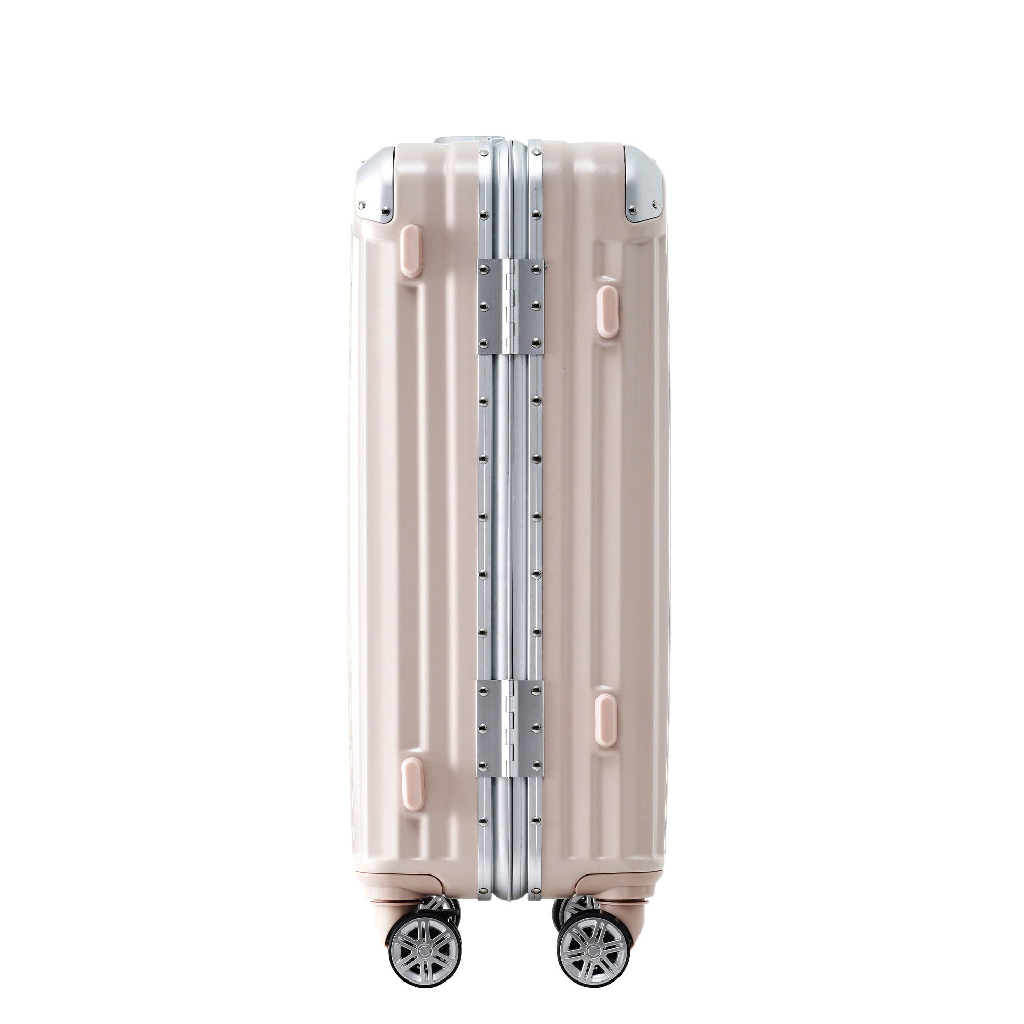 20in Aluminum Luggage with USB, Spinner Wheels & TSA Lock - Pink