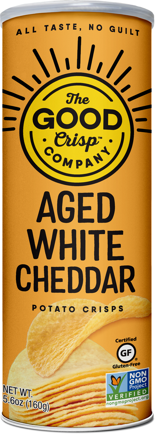 Aged White Cheddar Chips - 5.6oz Cans (Case of 8)