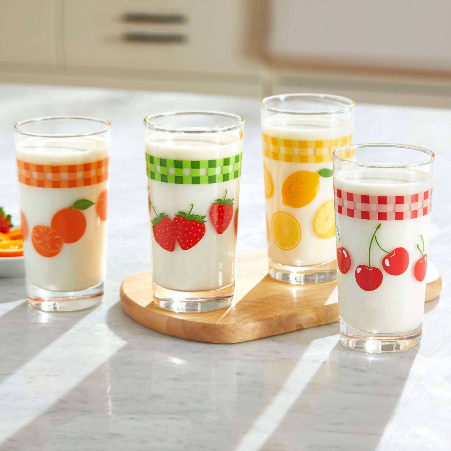 Libbey Vintage Juice Glasses, 11-ounce, Assorted, Set of 4