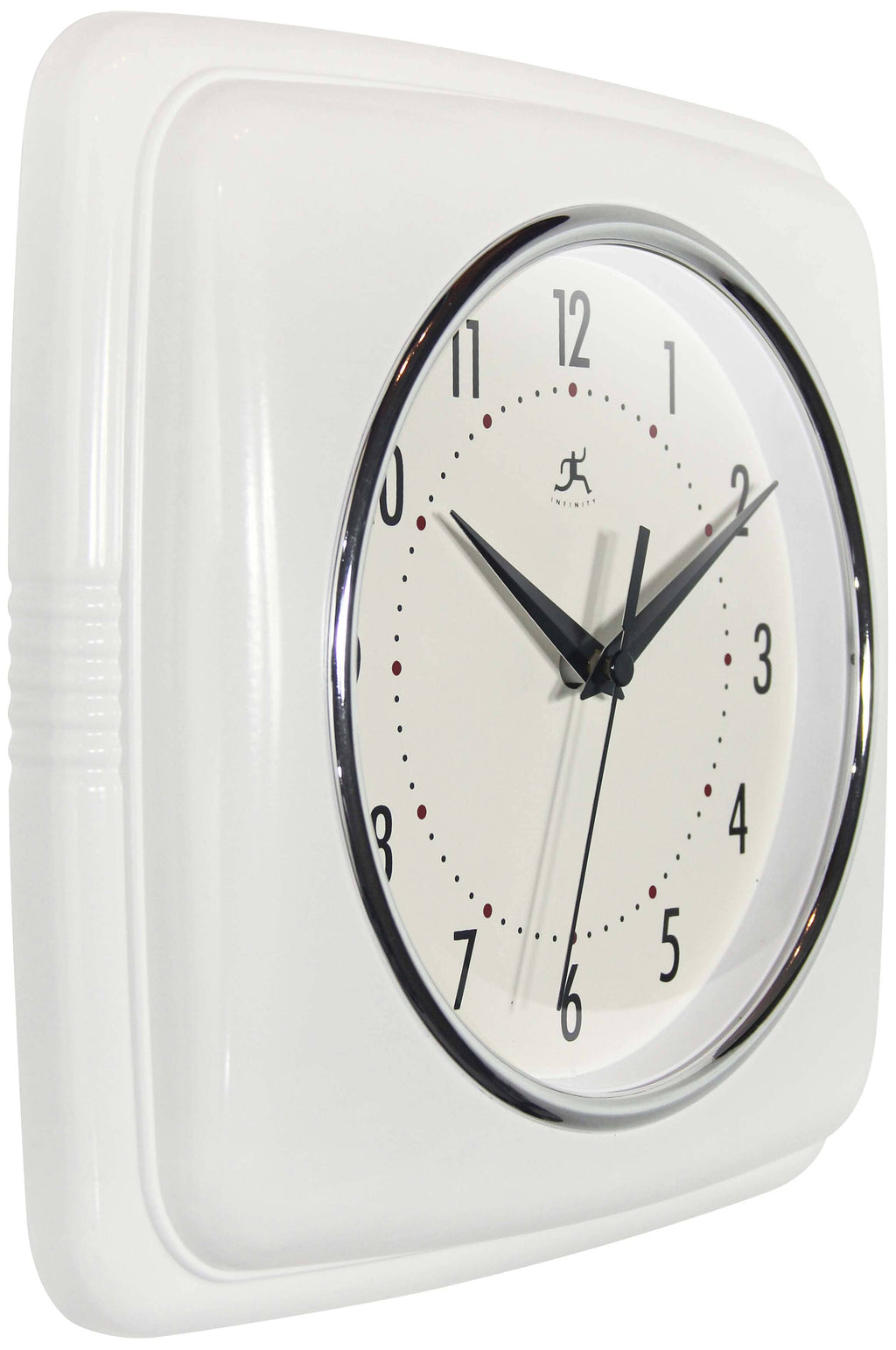 Retro Square White Indoor Wall Clock 9.25"