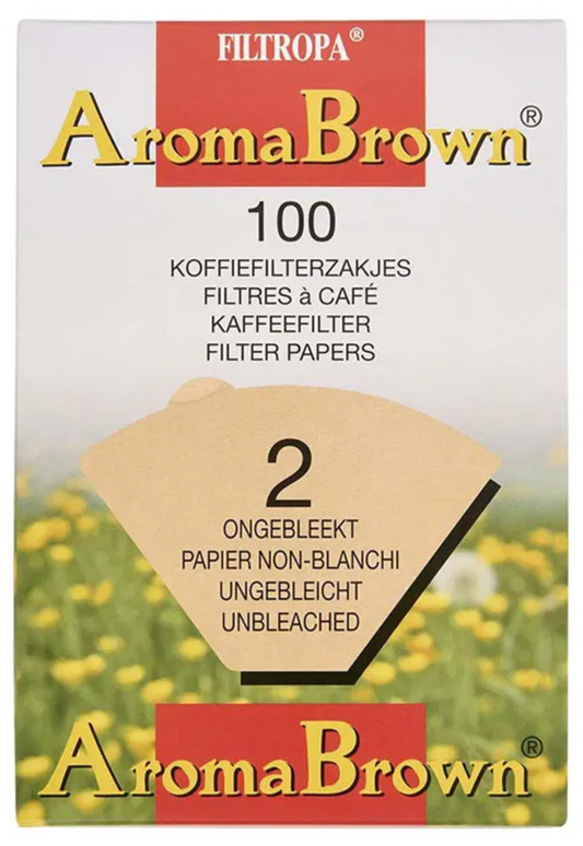 Aroma Brown Filtropa Unbleached Coffee Filter #2, 100 ct.