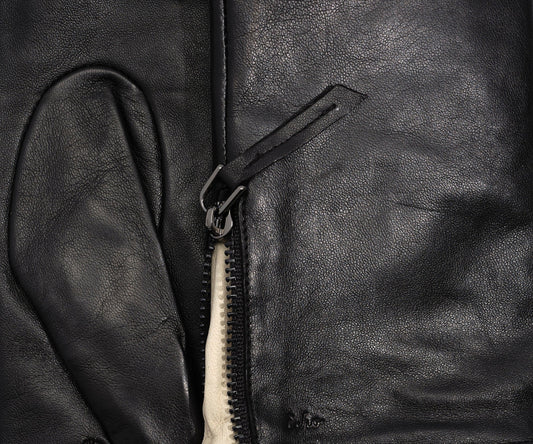 Leather Gloves With Zipper