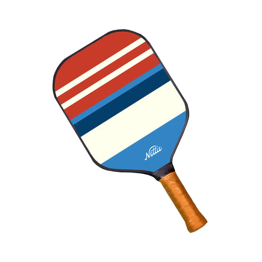 Pickleball Paddle with Red, White, and Blue Stripes