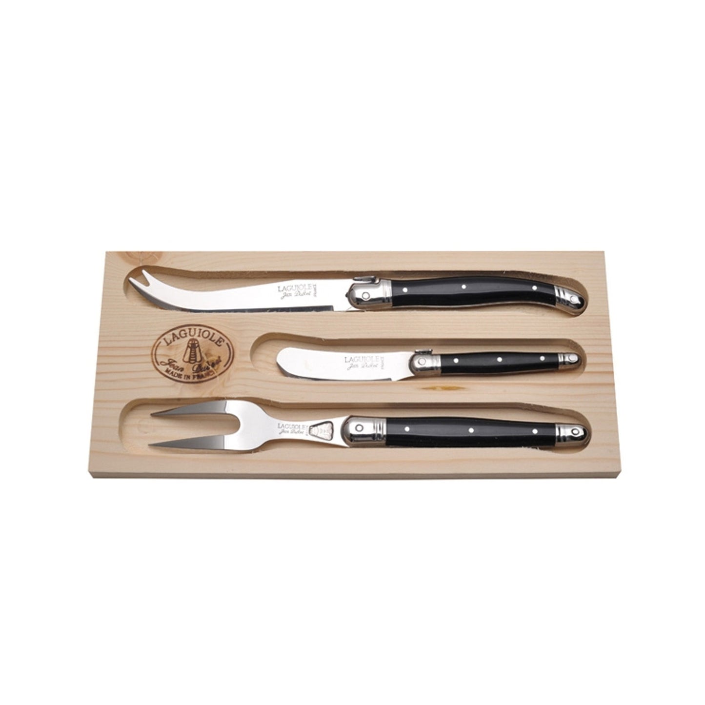 Jean Dubost 3pc Cheese Set with Black Handles