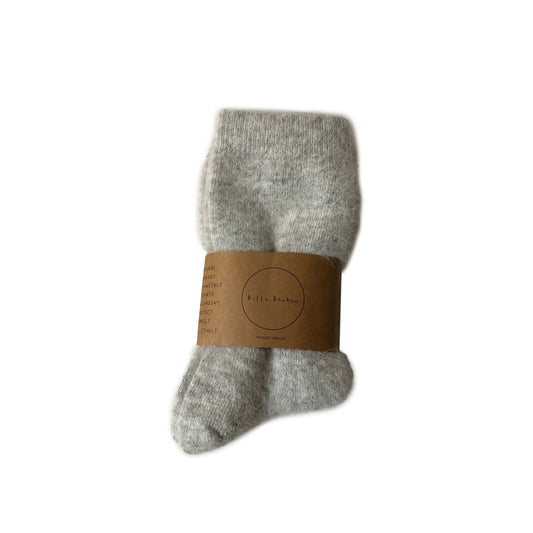 Fluffy Angora Socks in Light Gray