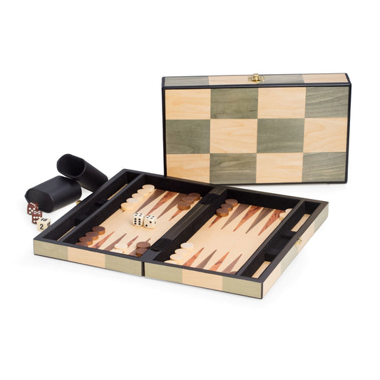 Birch & Olive Wood Backgammon Set