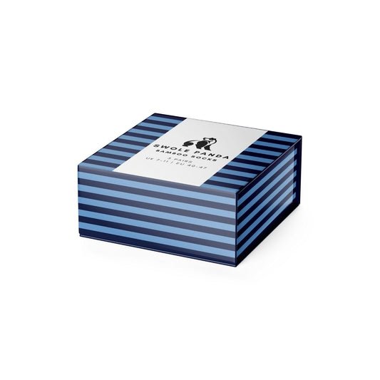 Blue Stripe Bamboo Socks, Set of 3 with Box