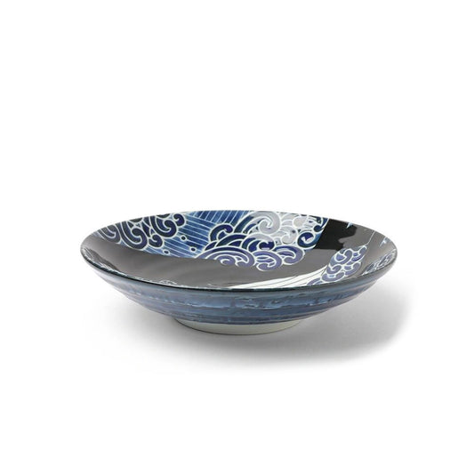 Blue Whale and Waves Bowl, 8.5"