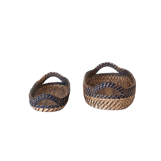 Hand-Woven Bread Baskets, Set of 2