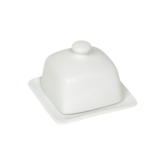 Square Butter Dish in White