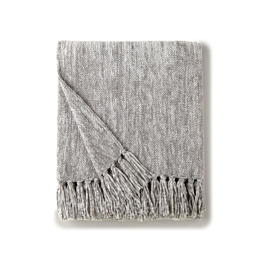 Heavyweight Chenille Throw in Grey