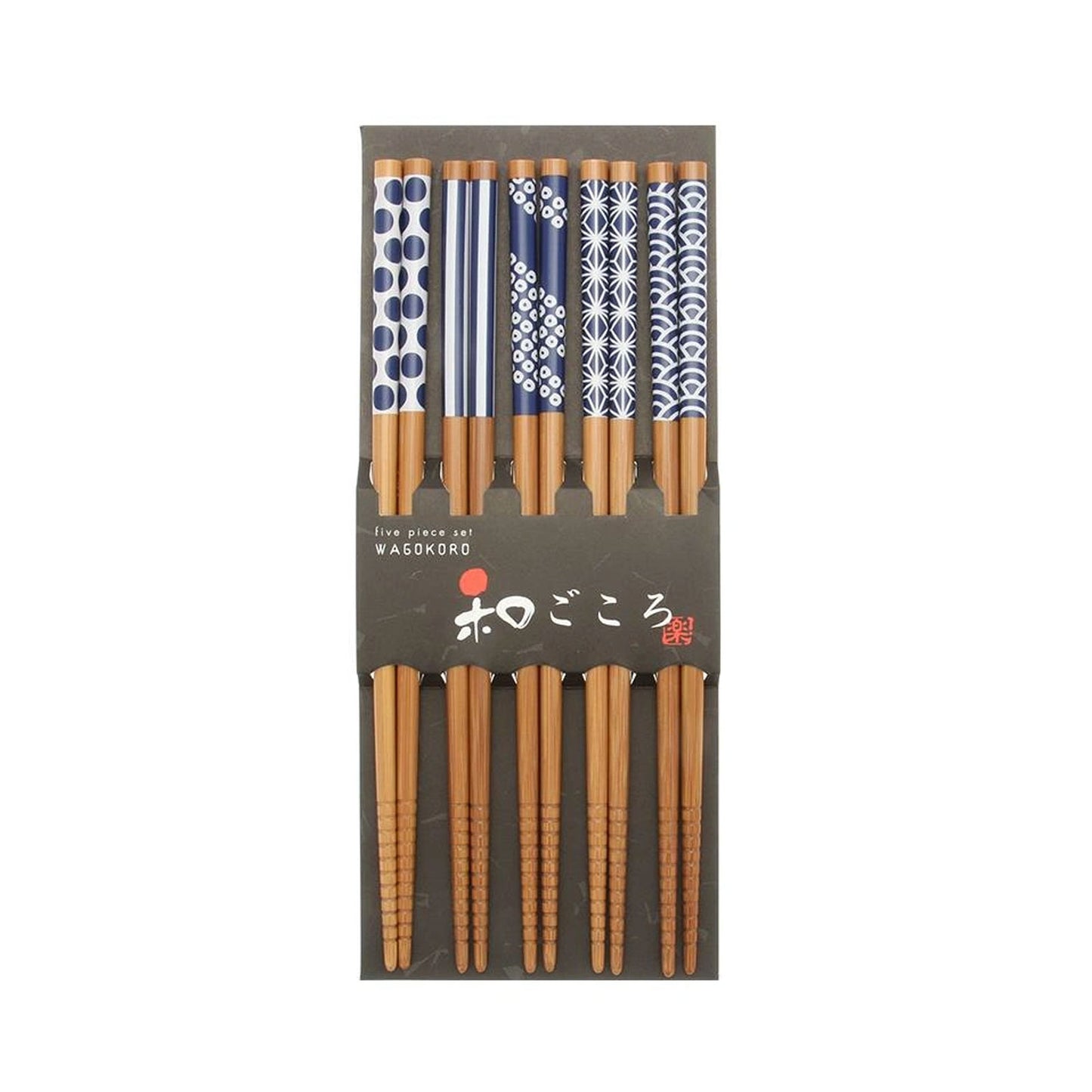 Chopsticks Set, Bamboo "Waka" Blue/White