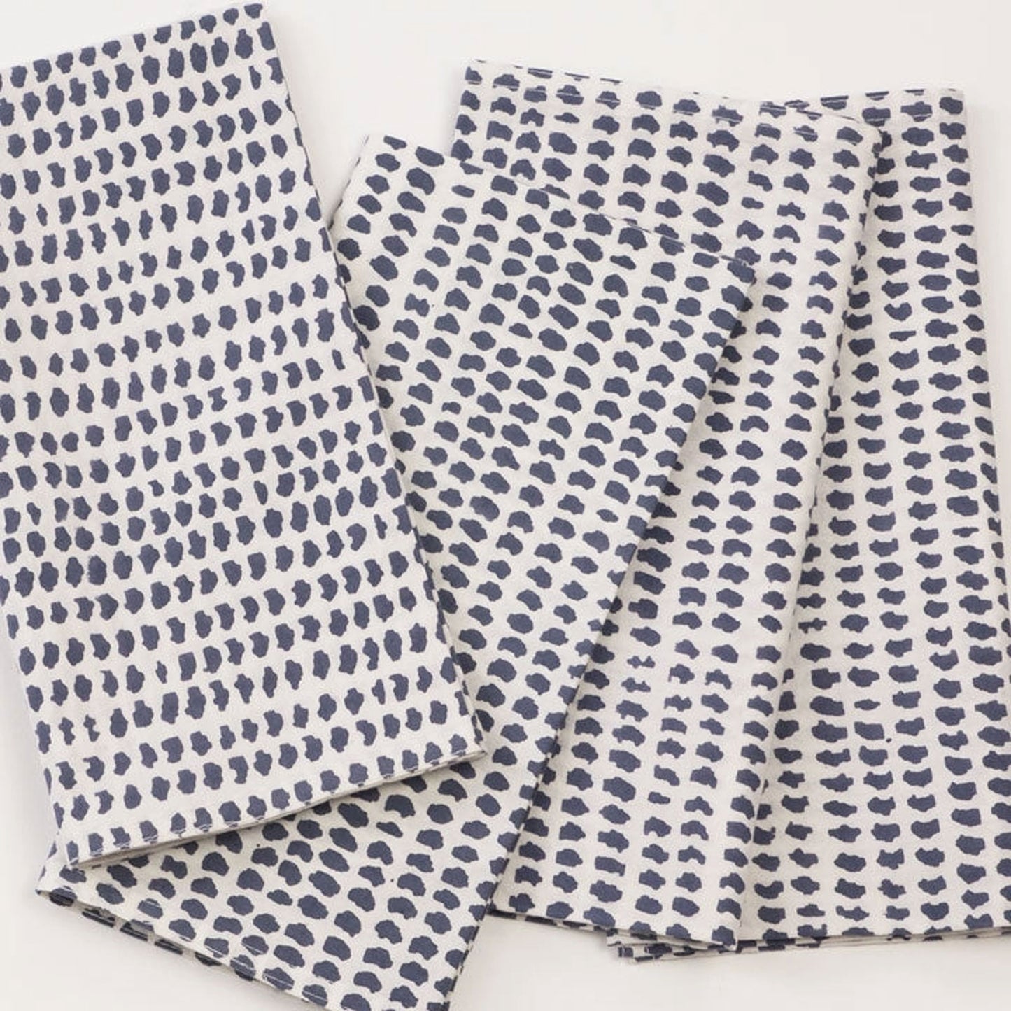 Dot Block Printed Napkins in Charcoal, Set of 4