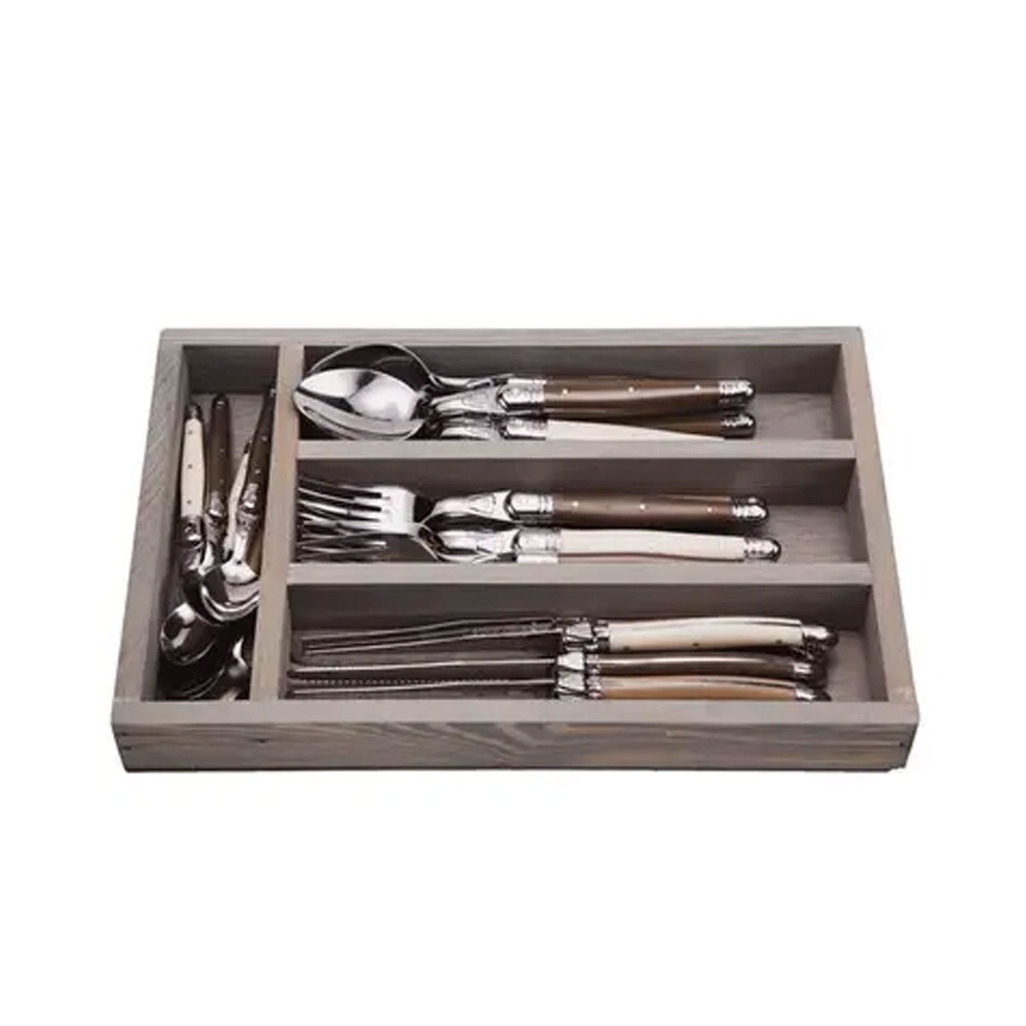 Laguiole Jean Dubost Everyday Flatware Set Linen, 24 Pc.