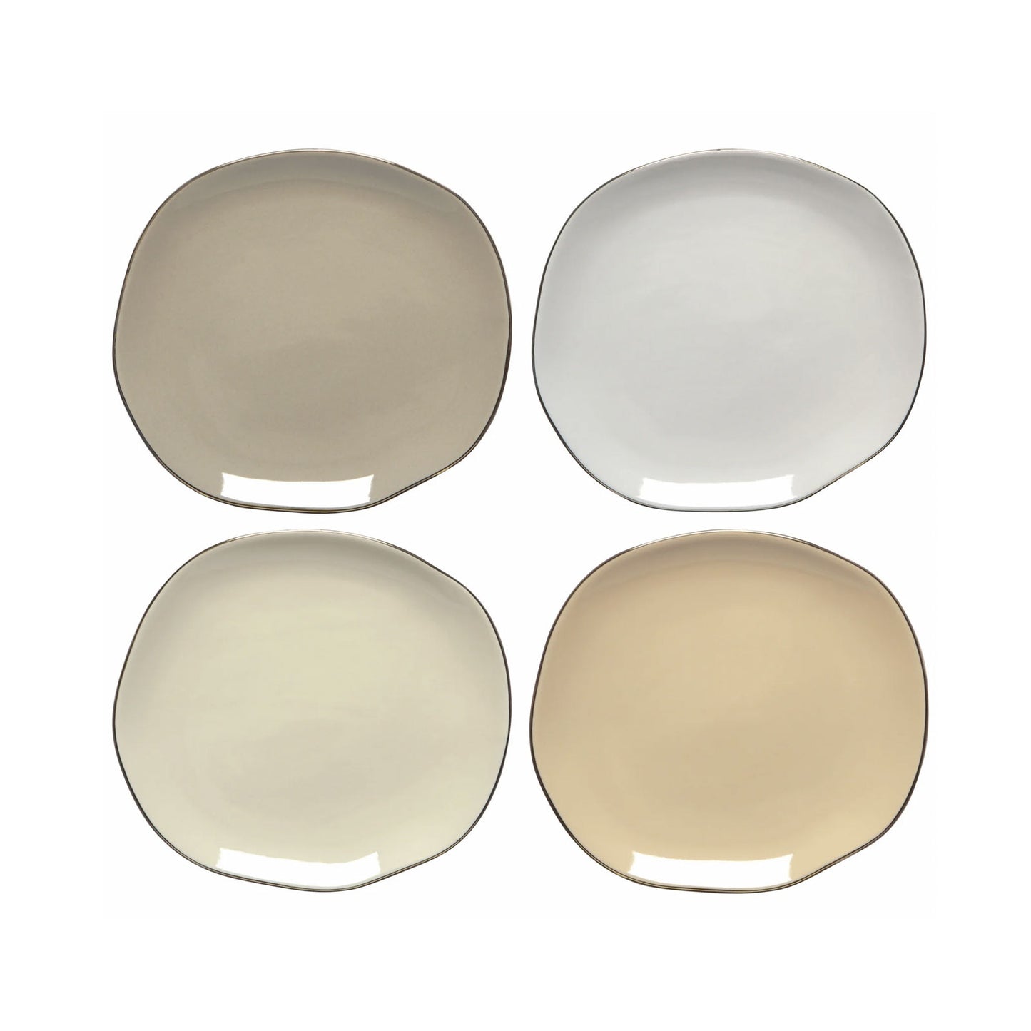 Flight Pebble Appetizer Plates, Set of 4