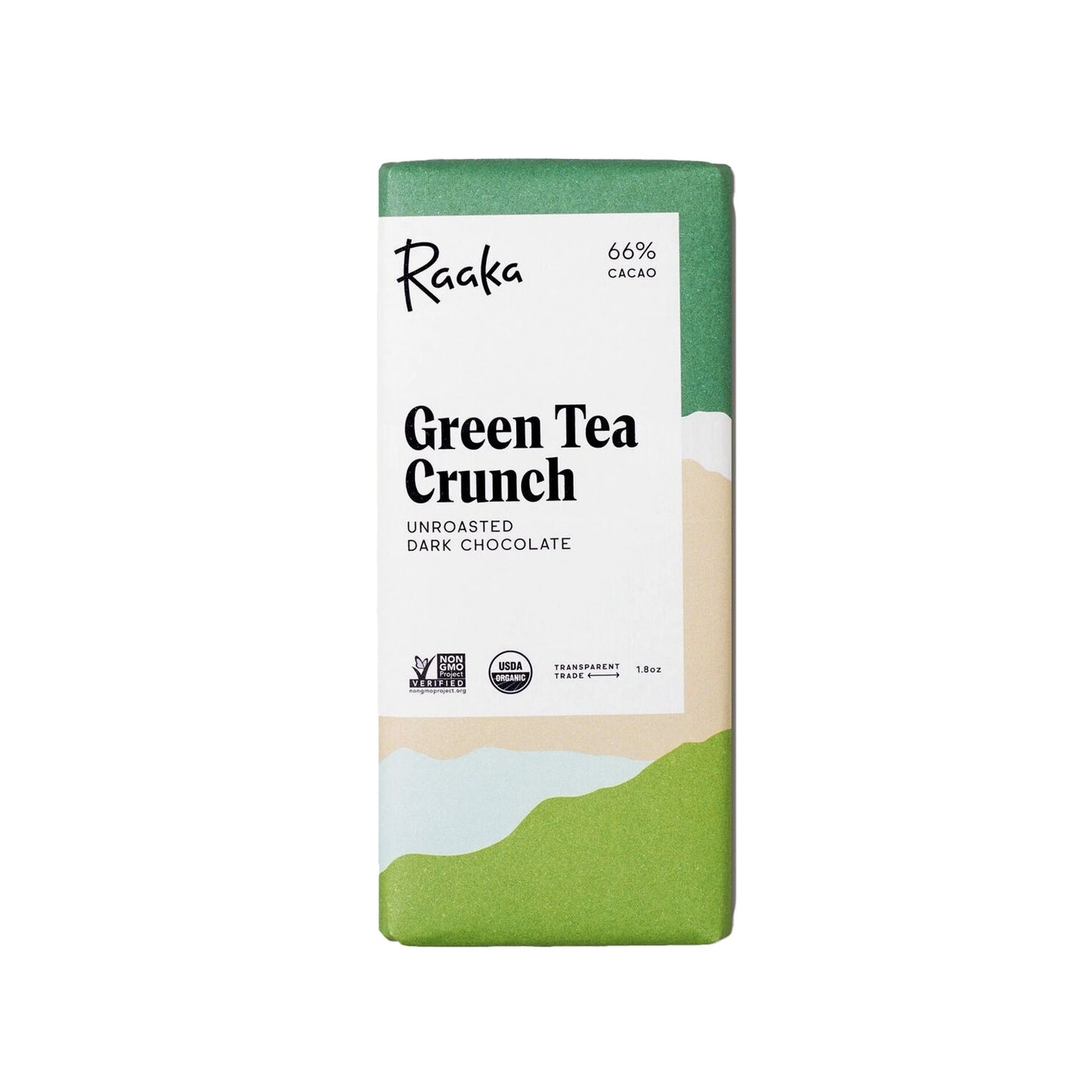 Green Tea Crunch Chocolate Bar, 66%