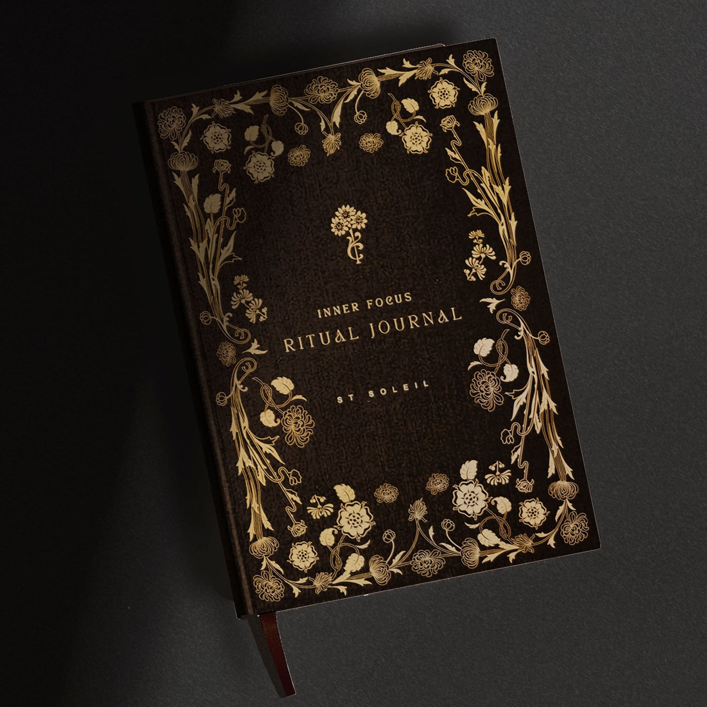 'Inner Focus' Ritual Journal in Midnight Black Linen