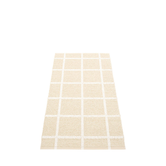Little Plains Beach Plastic Floor Mats in Cream/White Metallic (Multiple Sizes)