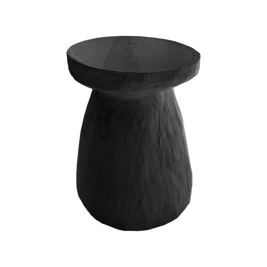 Mushroom Papier-mâché Side Table in Black