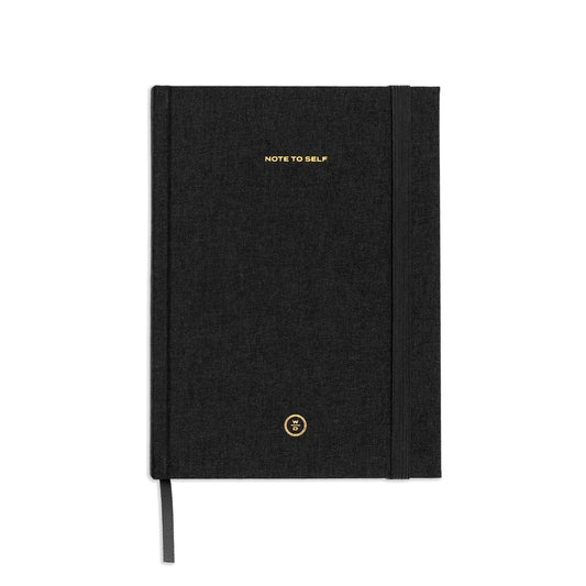 Note to Self Journal in Black Linen